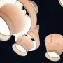 Hanging lights - Vases, clustered fabric shade pendants - BRIANFORM