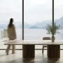 Dining Tables - Grovio, marble, walnut and brass table - STONEFORM