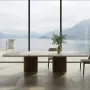 Dining Tables - Grovio, marble, walnut and brass table - STONEFORM
