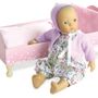 Toys - Baby BIBICHOU 35 cm “FLOWER” in his small bed - VILAC