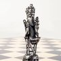 Sculptures, statuettes and miniatures - bronze chess set in luxury case with folding board - TOULHOAT