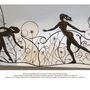 Pièces uniques - Rambarde composée d'un décor en fer forgé associé à deux sculptures de femmes en trois dimensions, en bronze. Création sur commande  - POTHIN GALLARD CRÉATION BRONZE