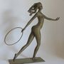 Sculptures, statuettes and miniatures - " Jeune femme courant avec cerceau" - POTHIN GALLARD CRÉATION BRONZE