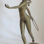 Sculptures, statuettes and miniatures - " Jeune femme courant avec cerceau" - POTHIN GALLARD CRÉATION BRONZE
