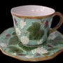 Ceramic - Turquoise breakfast cup and saucer "George Sand à Nohant" collection - AU BAIN MARIE