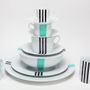 Ceramic - Limoges Porcelain Service Turquoise and Black - INES DE NICOLAY