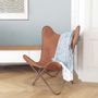 Chairs - Leather butterfly chair brown, natural brown, vintage grey - MALAGOON