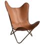 Chaises - Leather butterfly chair brown, natural brown, vintage grey - MALAGOON