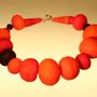 Bijoux - Collier perles soufflées orange dépoli - MORFIA ATELIER VERRIER