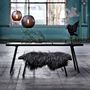 Decorative objects - Black oak table, black oak bench, longhaired sheepskin - SIROCCOLIVING APS