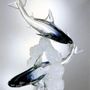 Art glass - sharks in a circle of water - ZANETTI MURANO
