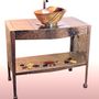 Console table - Bathroom furniture with sink 'Lotus' - AGIR CERAMIQUE - KERAMSTEEL