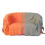 Throw blankets - Rectangular throw 2 x 3 m orange and soft green | T4 - FOUTA FUTEE