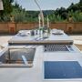 Cuisines de jardin - Island kitchen with sliding table - SAMUELE MAZZA OUTDOOR COLLECTION
