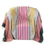 Throw blankets - Square throw 2 x 2 m pink, yellow and light grey AGADIR A1 - FOUTA FUTEE