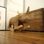 Sculptures, statuettes and miniatures - CARLOS - The amazing sculpted cardboard rocking rhinoceros ! - ATELIER LUGUS