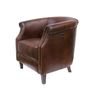 Fauteuils - Fauteuil Oxford Cigare en cuir - Style anglais classique et confortable - JP2B DECORATION