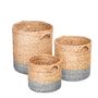Storage boxes - Water hyacinth basket Oha'ra Grey S - A'MIOU HOME