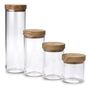 Food storage - Jar borosilicate with lid 900 ml available  olive wood or Walnut wood - BROWNE EUROPE BERARD