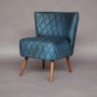 Chaises - Chaise cuir 'Winston' bleu - CHEHOMA