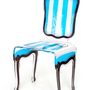 Chairs - BLUE STRIPPED CHARLESTON CHAIR - ACRILA