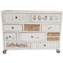 Tables de jeux - White painted wooden cabinet with shabby chic finish - ALL CHIC