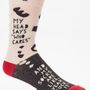 Socks - we just want you to be happy - different lines - BLUE Q