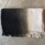 Throw blankets - Hand woven cotton throw / blanket dip dye black - ATELIER MCDANIEL