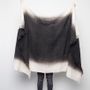 Throw blankets - Hand woven cotton throw / blanket dip dye black - ATELIER MCDANIEL
