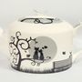 Tea and coffee accessories - teapot brilliant porcelain -modern- cats in moonlight - JAMESON - ART DE LA TABLE