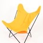 Lawn armchairs - Armchair butterfly black frame and cotton seat - CJ FRANCE