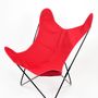 Lawn armchairs - Armchair butterfly black frame and cotton seat - CJ FRANCE