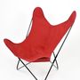 Lawn armchairs - Armchair butterfly black frame and cotton seat - CJ FRANCE