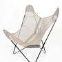 Lawn armchairs - Armchair butterfly black frame and cotton seat - CJ FRANCE