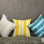 Fabric cushions - Ribboned Jade Cushion Cover - THE INDIAN PICK