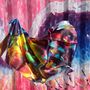 Scarves - JE Artist Abstract Colour Silk Scarf /Foulard 100% Soie - JOURNEY TO THE EAST ART GALLERY