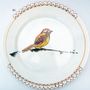 Formal plates - Vaisselle "Garzas", " oiseaux exotiques"," caribbean Hibiscus". - CLAUDIA DE LA HOZ TEXTILE-DECO