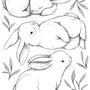 Other wall decoration - A3 wall stickers Big bunnies - LILIPINSO