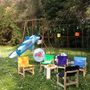 Chaises de jardin - Chaise de jardin en hêtre massif toile couleur POP - HAPPY OBJETS