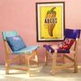 Chaises de jardin - Chaise de jardin en hêtre massif toile couleur POP - HAPPY OBJETS