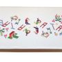 Guirlandes et boules de Noël - Nappe PIXEL impression numérique sur coton blanc - HAPPY OBJETS