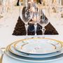 Assiettes de réception - Nuit Toscane - Assiette Plate Porcelaine Décor Or 24k et platine - THECOCOONALIST