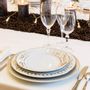 Assiettes de réception  - Marry Me - Assiette Plate en Porcelaine Décor Or 24k  et Platine - THECOCOONALIST