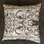 Fabric cushions - Square velvet microfiber pillow : Vegetal ornementation - OLDREGIME