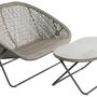 Lawn chairs - Two Seater Faux Rattan Lounger & Oval Table - TOBS