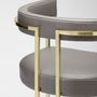 Stools for hospitalities & contracts - Julius Bar Stool in Natural Waxed Leather and Brass Structure - DUISTT
