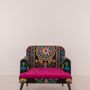 Armchairs - Embroidered Nakshi Chair with Pink Crushed Velvet Seat - IAN SNOW