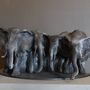 Sculptures, statuettes et miniatures - troupeau d'éléphant - CHARTIER SEBASTIEN