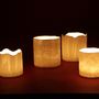 Céramique - Wood Textures on Freeform Candle Holders - ASIANERA