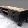 Sideboards - Industrial TV stand 160 on wheels - MATHI DESIGN